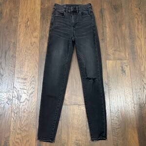 American Eagle Next Level Stretch Curvy Super Hi-Rise Jegging Black Jeans